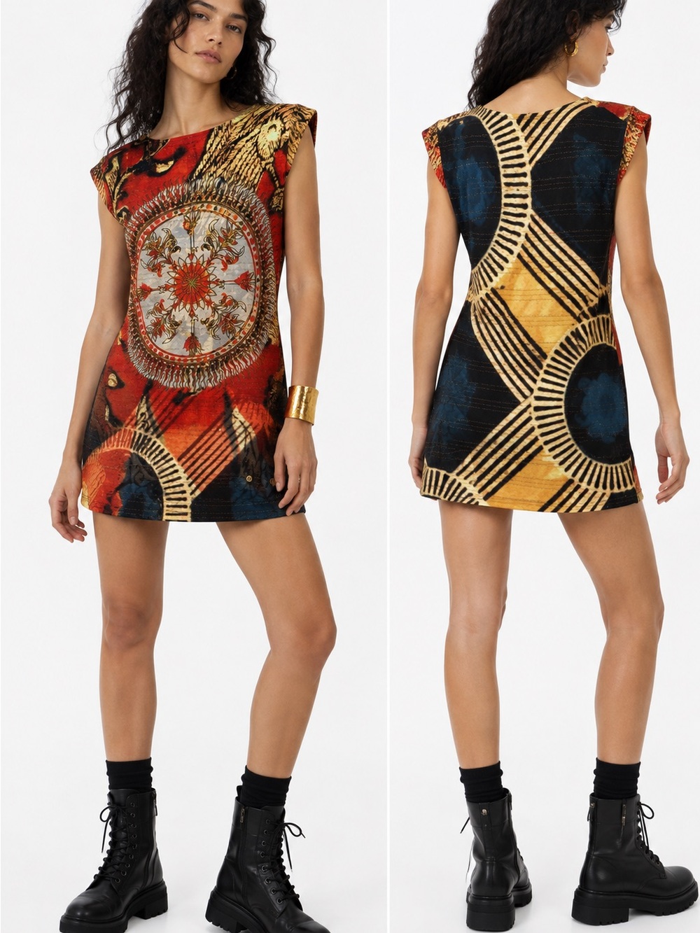 Desigual by M. Christian Lacroix Art Print Mini Dress Avant Garde Size Small
